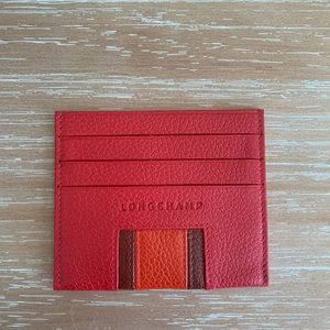 Longchamp leather card case NEW